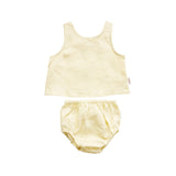 Linen Singlet and Bloomer Set - Lemon summer23 soll. the label