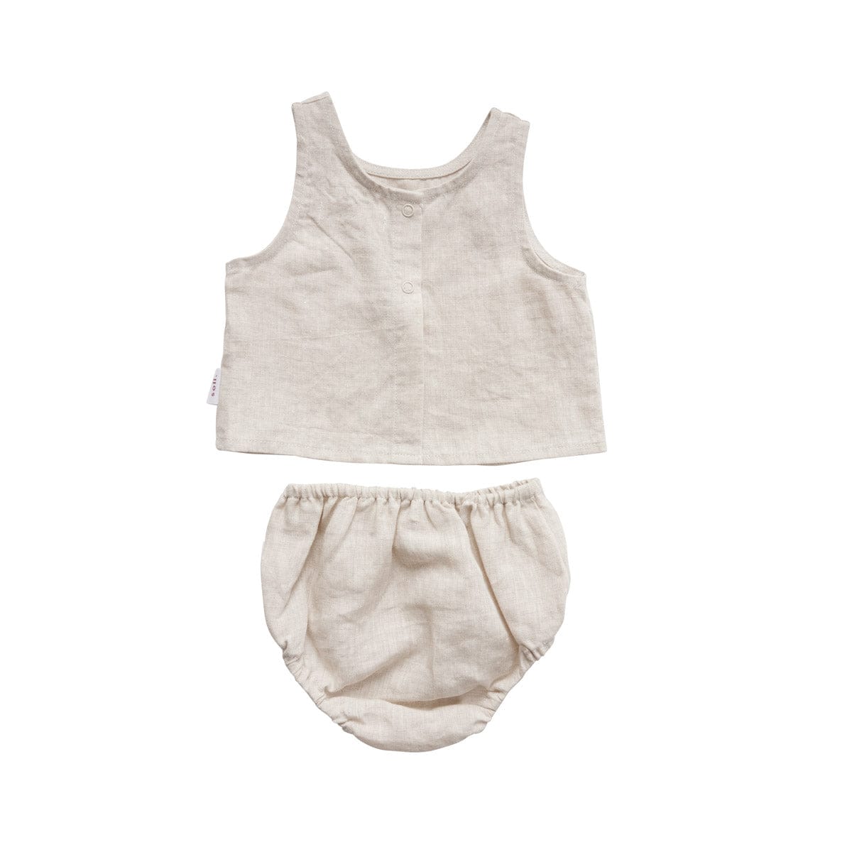 Linen Singlet and Bloomer Set - Oat summer23 soll. the label