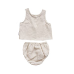 Linen Singlet and Bloomer Set - Oat summer23 soll. the label