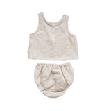 Linen Singlet and Bloomer Set - Oat summer23 soll. the label