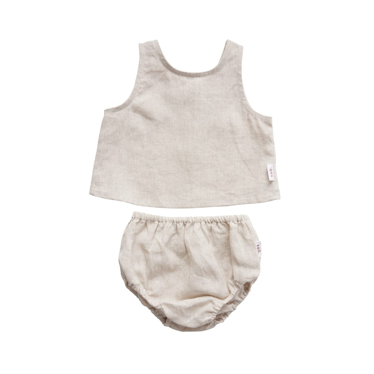 Linen Singlet and Bloomer Set - Oat summer23 soll. the label