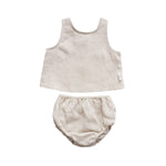 Linen Singlet and Bloomer Set - Oat summer23 soll. the label