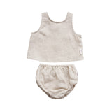 Linen Singlet and Bloomer Set - Oat summer23 soll. the label
