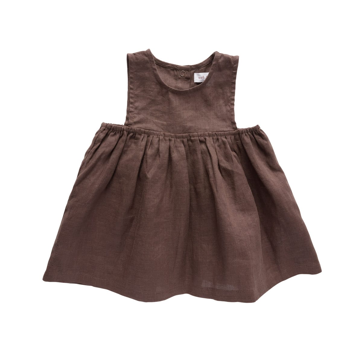 Linen Singlet Dress - Chocolate summer23 soll. the label